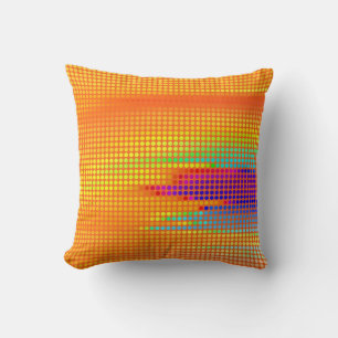 Colourful Dots Funky Retro Painting Abstract Art Throw Pillow
