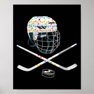 Colourful Dots Hockey Helmet Puck Happy Dot Day Te Poster
