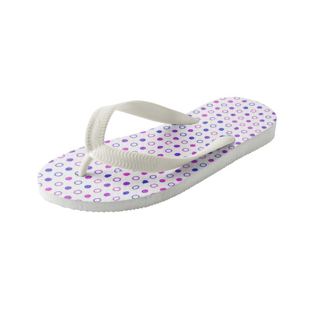 Colourful Dots Kid's Flip Flops (Angled)
