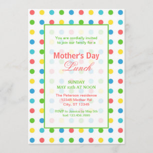Colourful Dots Mother's Day Invitation