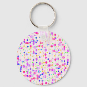 Colourful dots on pink keychain