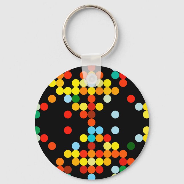 Colourful dots pattern keychain (Front)