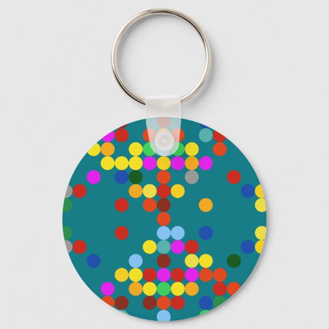 Colourful dots pattern keychain (Front)