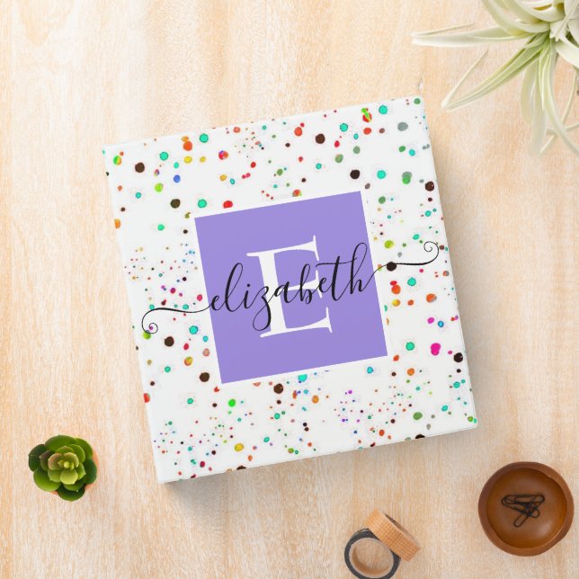 Colourful dots  personalized binder (In Situ)