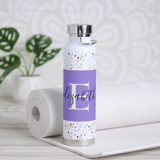 Colourful dots personalized  water bottle (Yoga)