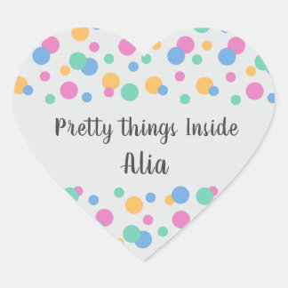 Colourful dots Pretty thing Inside Business packag Heart Sticker