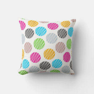 Colourful Dots Throw Pillow