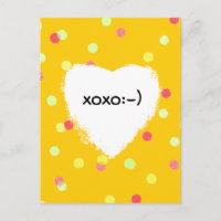 colourful dots & white heart shape xoxo