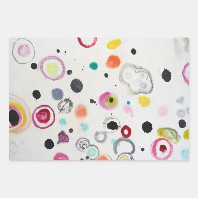 Colourful Dots Wrapping Paper Flat Sheet Set of 3 (Front)