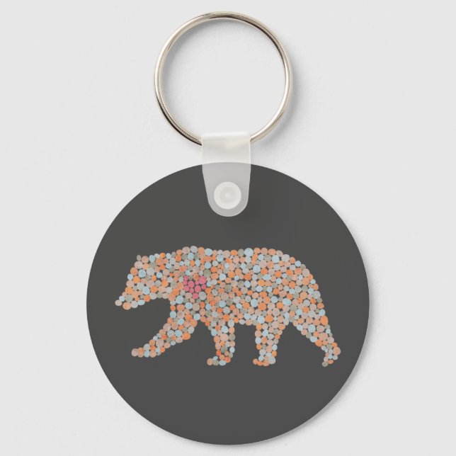 Colourful Dotted Bear Keychain (Front)