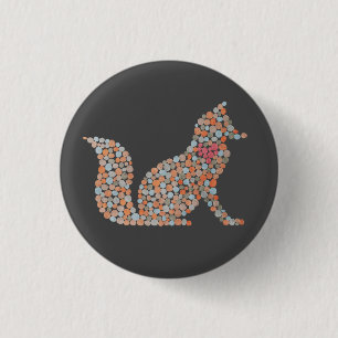 Colourful Dotted Fox 1 Inch Round Button