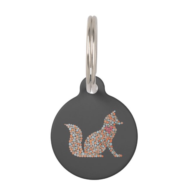 Colourful Dotted Fox Pet Tag (Front)
