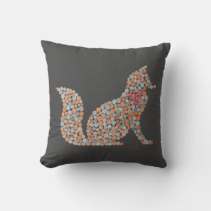 Colourful Dotted Fox Throw Pillow