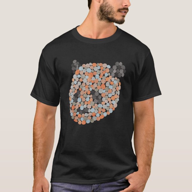 Colourful Dotted Panda Bear T-Shirt (Front)