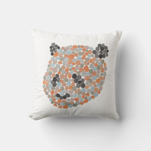 Colourful Dotted Panda Bear Throw Pillow