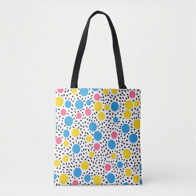 Colourful Dotted Tote Bag - Stylish and Unique (Front)