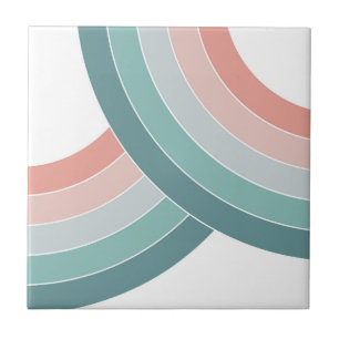 Colourful double arches in retro style ceramic til tile