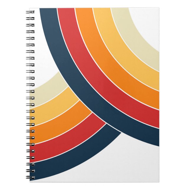 Colourful double arches in retro style notebook (Front)