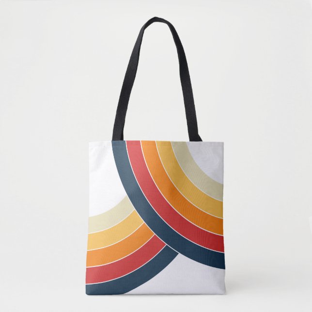 Colourful double arches in retro style tote bag (Front)