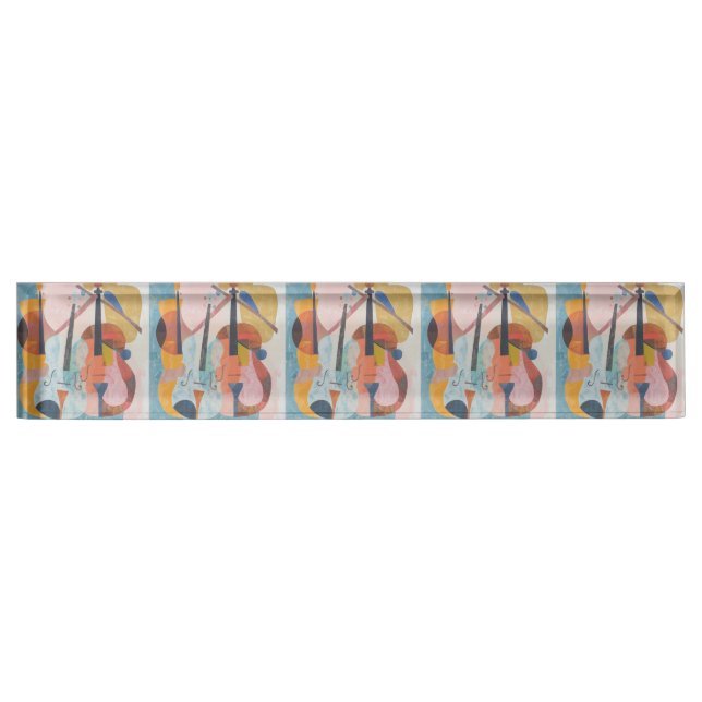 Colourful Double Bass Abstract Nameplate (Front)