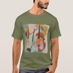 Colourful Double Bass Abstract T-Shirt