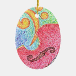 Colourful Double Bass and Clef - Ornament