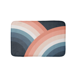 Colourful double retro style rainbow bath mat