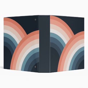 Colourful double retro style rainbow binder
