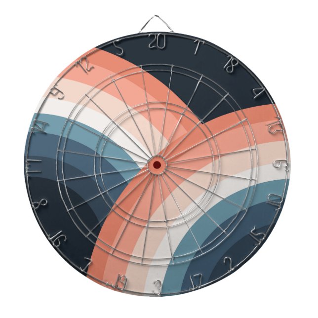 Colourful double retro style rainbow dartboard (Front)