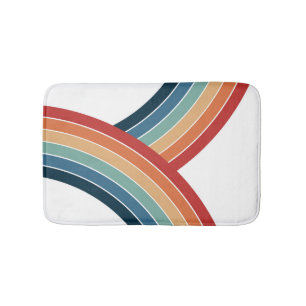 Colourful double retro style rainbow decoration bath mat