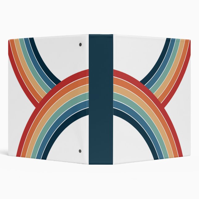 Colourful double retro style rainbow decoration binder (Background)