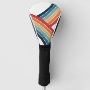 Colourful double retro style rainbow decoration golf head cover