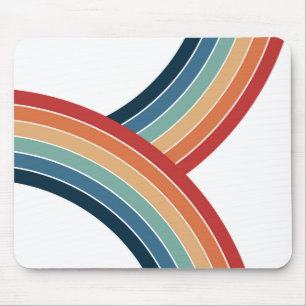 Colourful double retro style rainbow decoration mouse pad