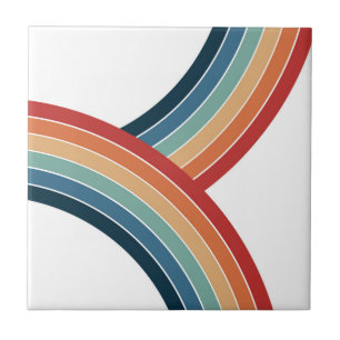Colourful double retro style rainbow decoration tile