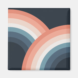 Colourful double retro style rainbow magnet
