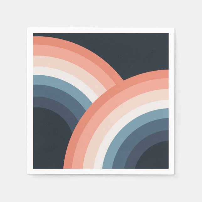 Colourful double retro style rainbow napkin (Front)