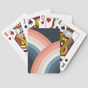 Colourful double retro style rainbow playing cards