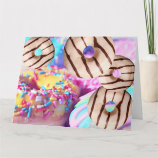 Colourful Doughnut Folded Greeting Card