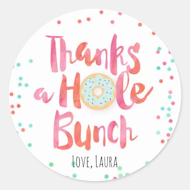 Colourful Doughnut Thank You Stickers (Front)