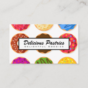Colourful Doughnuts Background Business Card