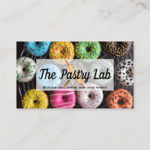 Colourful Doughnuts Background Pastry Business Card