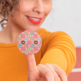 Colourful Doughnuts Classic Round Sticker