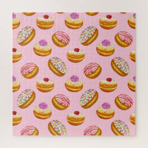 Colourful Doughnuts: Hand Drawn Watercolor Jigsaw Puzzle
