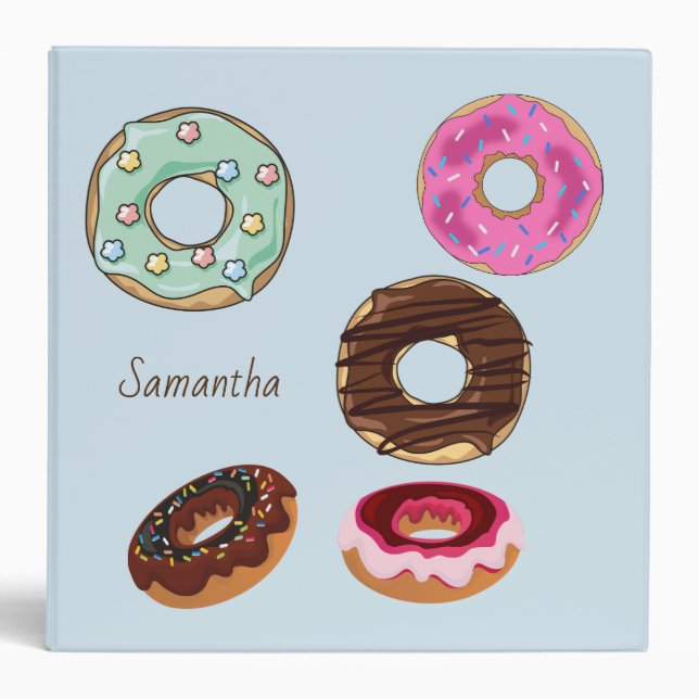 Colourful Doughnuts Personalized Avery Binder (Front)