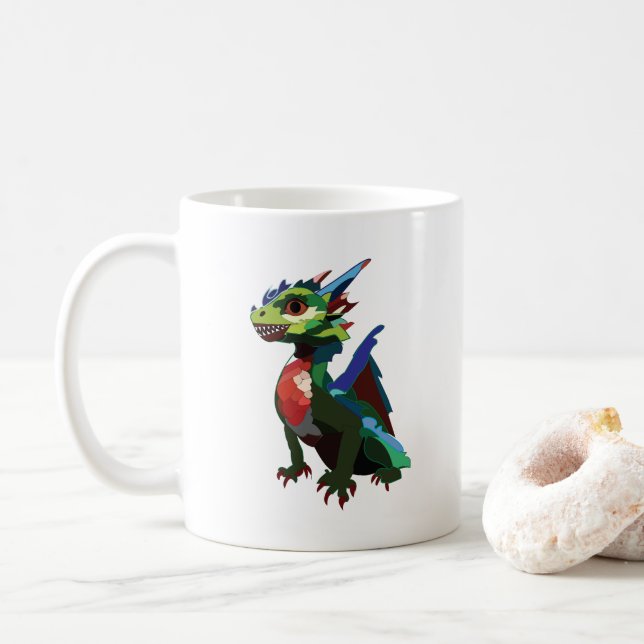Colourful Dragon  Coffee Mug (With Donut)