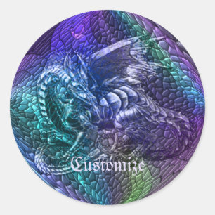 Colourful Dragon Fantasy Orb Stickers