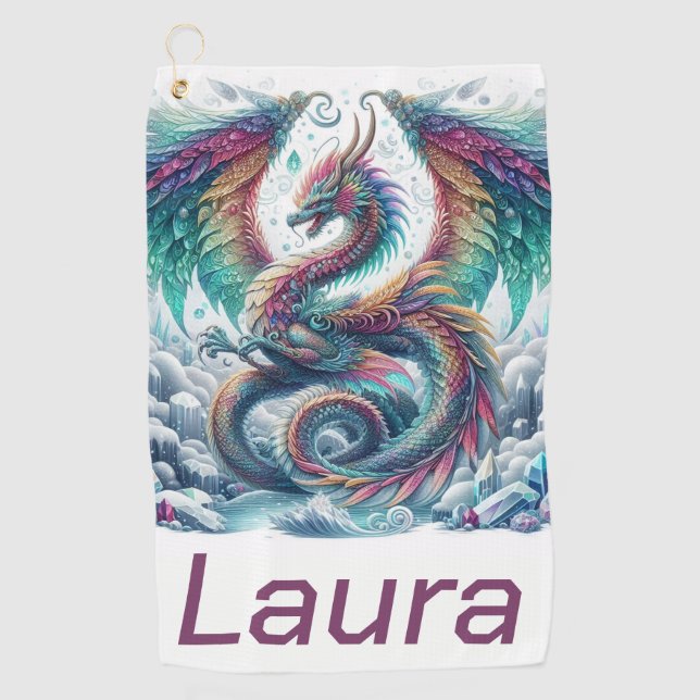 Colourful Dragon Golf Towel (Front)