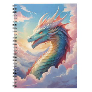 Colourful dragon in the sky notebook