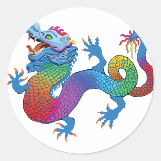 Colourful Dragon Sticker (Front)