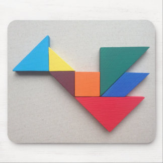 Colourful dragon Tangram Mouse Pad